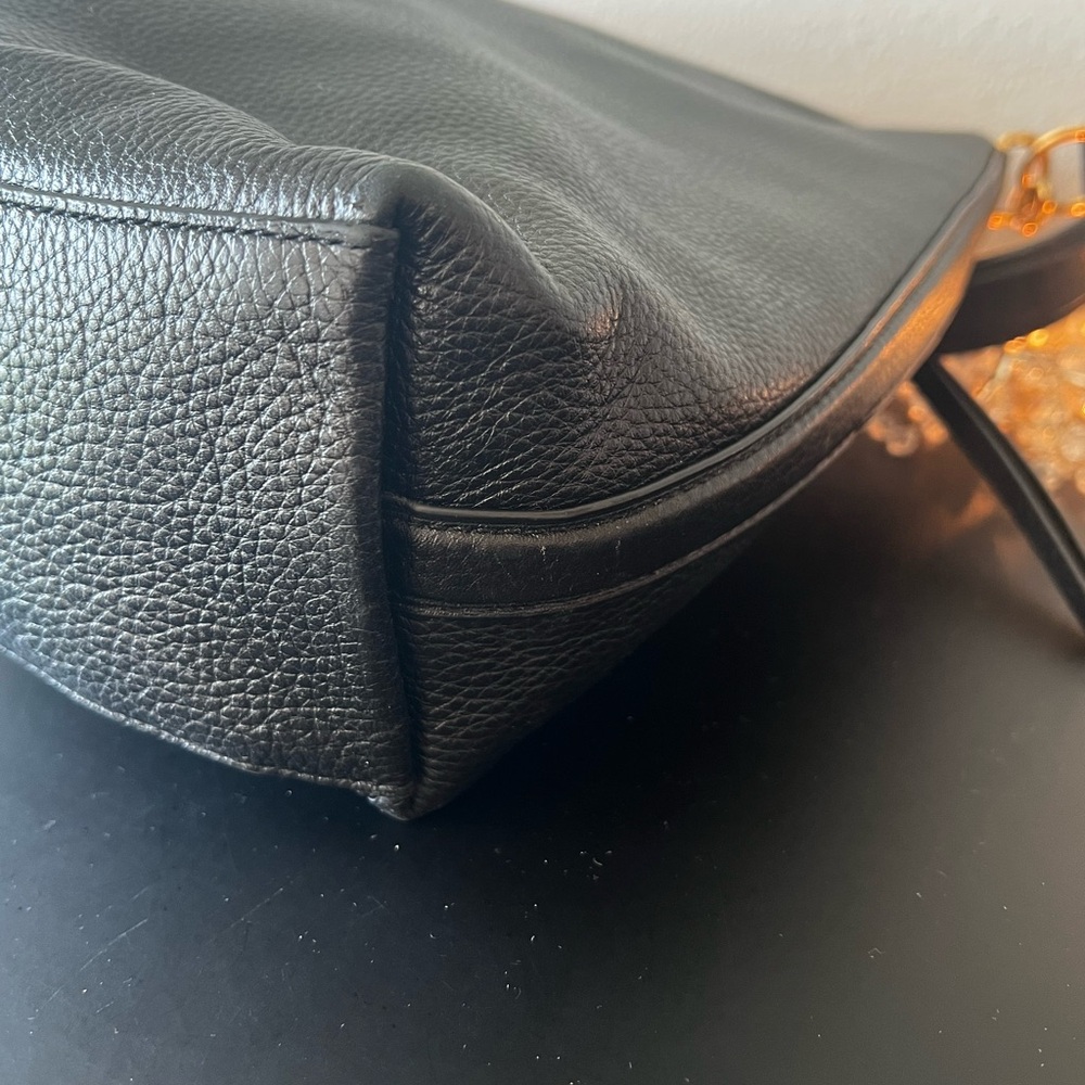 Coach Marlon Black Leather Hobo Shoulder Bag Purse with Gold Accents *Like New - Picture 13 of 15
